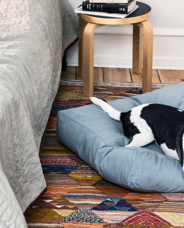 Coussin Tobine bleu délavé