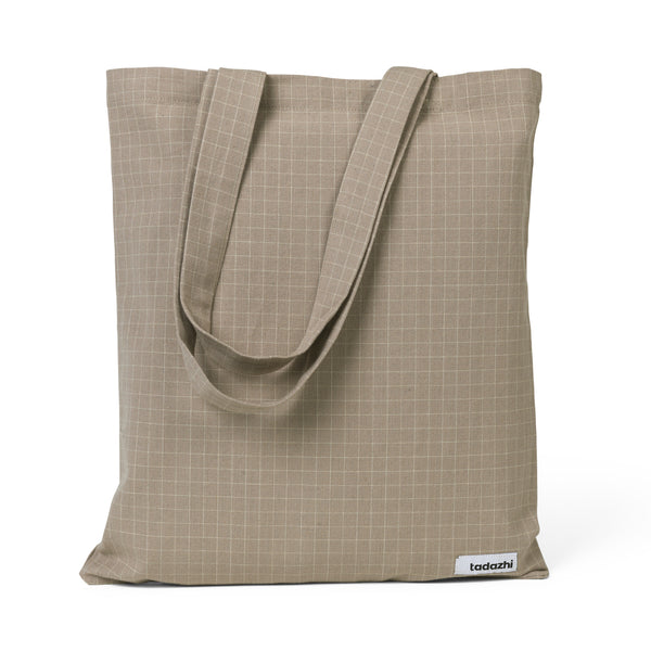 Tote shopper checkered Dark sand